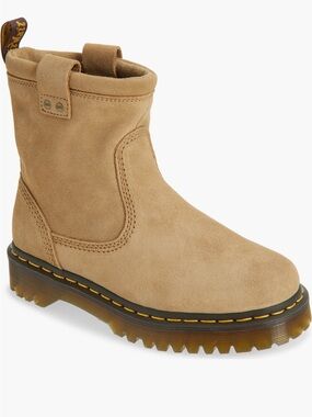 Dr. Martens Anistone Lo Boot Savanah Tan Suede Biker Lug Boots Sz 9